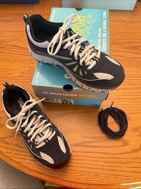 Skechers Wmns Sport Flex Glamour Glitz 7.5 Navy